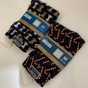 OLD NAVY two boxers Santa dogs candy canes cotton holiday limited edition basic